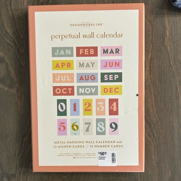Perpetual Wall Calendar metal hanging - Picture 3 of 4